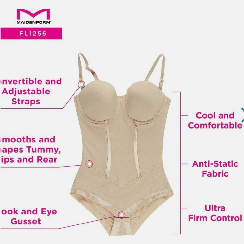 Maidenform Firm Control Shapewear Easy Up Strapless Body shaper SZ 40C NWT - Picture 4 of 8